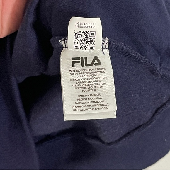 FILA Logo Colorblock Sweatshirt Pullover Red White Blue Men’s Size Small Pockets - Picture 5 of 7